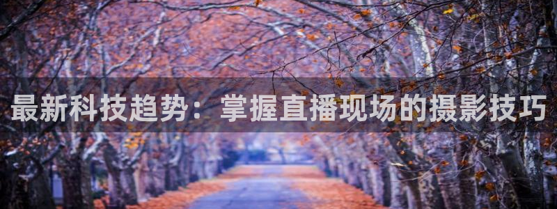 最新科技趋势：掌握直播现场的摄影技巧